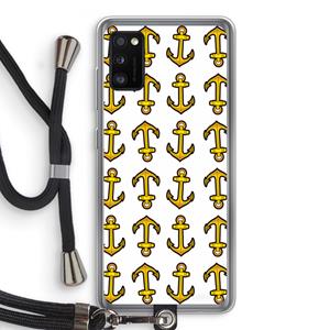 CaseCompany Musketon Anchor: Samsung Galaxy A41 Transparant Hoesje met koord