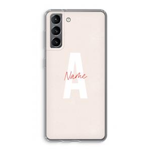 CaseCompany Strawberry Milkshake: Samsung Galaxy S21 Transparant Hoesje