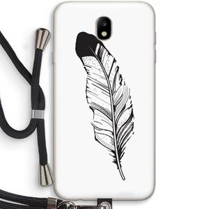 CaseCompany Pluim: Samsung Galaxy J7 (2017) Transparant Hoesje met koord