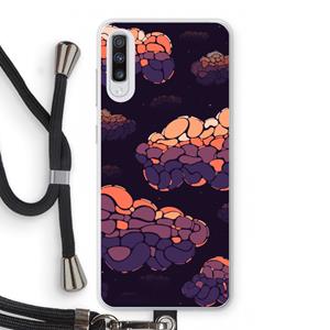 CaseCompany Patroon Wolken: Samsung Galaxy A70 Transparant Hoesje met koord