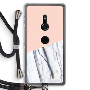 CaseCompany A touch of peach: Sony Xperia XZ2 Transparant Hoesje met koord