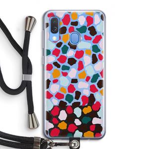 CaseCompany Colored Giraffe: Samsung Galaxy A40 Transparant Hoesje met koord