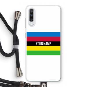 CaseCompany WK Wielrennen: Samsung Galaxy A70 Transparant Hoesje met koord