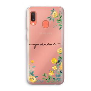 CaseCompany Gele bloemen: Samsung Galaxy A20e Transparant Hoesje