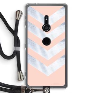 CaseCompany Marmeren pijlen: Sony Xperia XZ2 Transparant Hoesje met koord
