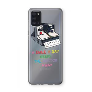CaseCompany Smile: Samsung Galaxy A21s Transparant Hoesje