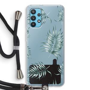CaseCompany Simple leaves: Samsung Galaxy A32 4G Transparant Hoesje met koord