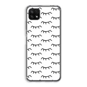 CaseCompany Wimpers: Samsung Galaxy A22 5G Transparant Hoesje