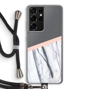 CaseCompany A touch of peach: Samsung Galaxy S21 Ultra Transparant Hoesje met koord