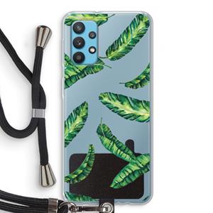 CaseCompany Lange bladeren: Samsung Galaxy A32 4G Transparant Hoesje met koord