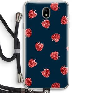 CaseCompany Framboosjes: Samsung Galaxy J7 (2017) Transparant Hoesje met koord