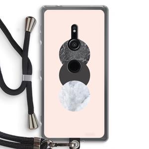 CaseCompany Marmeren cirkels: Sony Xperia XZ2 Transparant Hoesje met koord