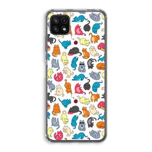 CaseCompany Kleurrijke katten: Samsung Galaxy A22 5G Transparant Hoesje