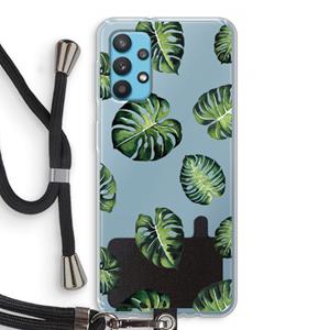 CaseCompany Tropische bladeren: Samsung Galaxy A32 4G Transparant Hoesje met koord