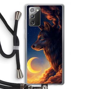 CaseCompany Night Guardian: Samsung Galaxy Note 20 / Note 20 5G Transparant Hoesje met koord