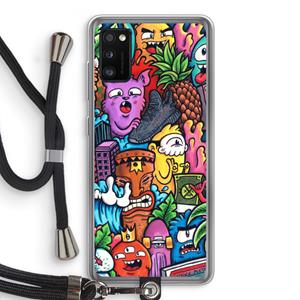 CaseCompany Vexx Mixtape: Samsung Galaxy A41 Transparant Hoesje met koord