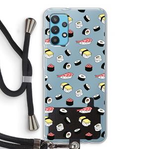 CaseCompany Sushi time: Samsung Galaxy A32 4G Transparant Hoesje met koord
