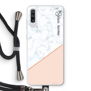 CaseCompany Marmer in stijl: Samsung Galaxy A70 Transparant Hoesje met koord