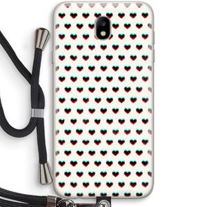 CaseCompany Hartjes: Samsung Galaxy J7 (2017) Transparant Hoesje met koord