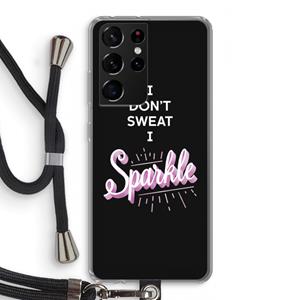 CaseCompany Sparkle quote: Samsung Galaxy S21 Ultra Transparant Hoesje met koord