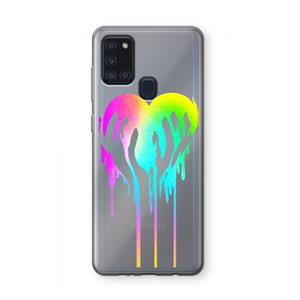 CaseCompany Hold My Heart: Samsung Galaxy A21s Transparant Hoesje