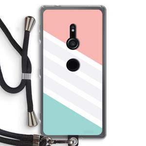 CaseCompany Strepen pastel: Sony Xperia XZ2 Transparant Hoesje met koord