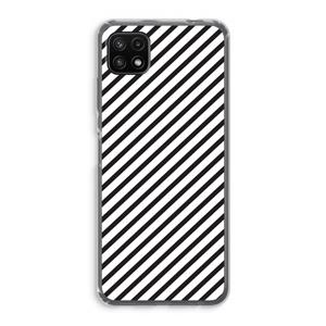 CaseCompany Strepen zwart-wit: Samsung Galaxy A22 5G Transparant Hoesje