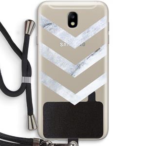 CaseCompany Marmeren pijlen: Samsung Galaxy J7 (2017) Transparant Hoesje met koord