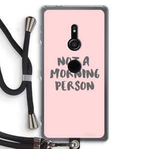 CaseCompany Morning person: Sony Xperia XZ2 Transparant Hoesje met koord