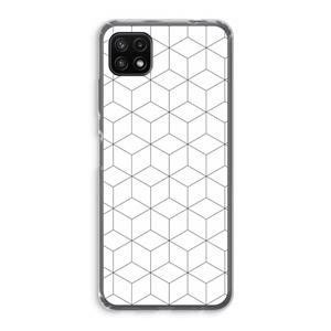 CaseCompany Zwart-witte kubussen: Samsung Galaxy A22 5G Transparant Hoesje