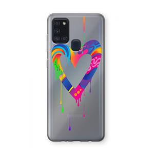 CaseCompany Melts My Heart: Samsung Galaxy A21s Transparant Hoesje