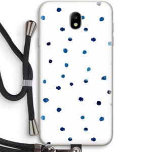 CaseCompany Blauwe stippen: Samsung Galaxy J7 (2017) Transparant Hoesje met koord
