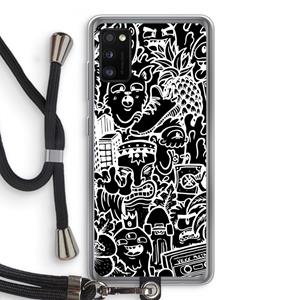 CaseCompany Vexx Black Mixtape: Samsung Galaxy A41 Transparant Hoesje met koord