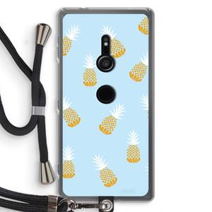 CaseCompany Ananasjes: Sony Xperia XZ2 Transparant Hoesje met koord