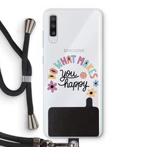 CaseCompany Happy days: Samsung Galaxy A70 Transparant Hoesje met koord