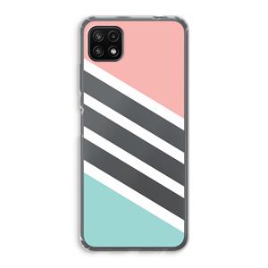 CaseCompany Strepen pastel: Samsung Galaxy A22 5G Transparant Hoesje