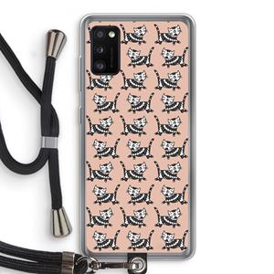 CaseCompany Zwarte poes: Samsung Galaxy A41 Transparant Hoesje met koord