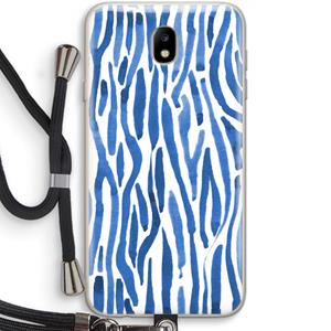 CaseCompany Blauwe nerven: Samsung Galaxy J7 (2017) Transparant Hoesje met koord