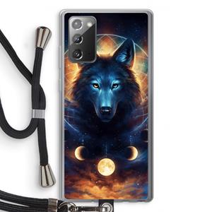 CaseCompany Wolf Dreamcatcher: Samsung Galaxy Note 20 / Note 20 5G Transparant Hoesje met koord