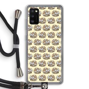 CaseCompany Slapende poes: Samsung Galaxy A41 Transparant Hoesje met koord