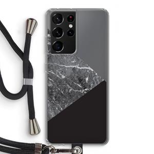 CaseCompany Combinatie marmer: Samsung Galaxy S21 Ultra Transparant Hoesje met koord