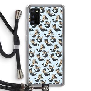 CaseCompany Zeemeermin: Samsung Galaxy A41 Transparant Hoesje met koord