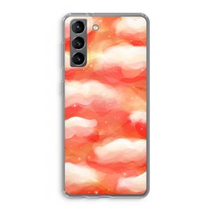 CaseCompany Lichte Wolken: Samsung Galaxy S21 Transparant Hoesje