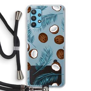 CaseCompany Kokosnoot roze: Samsung Galaxy A32 4G Transparant Hoesje met koord