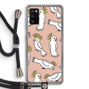 CaseCompany Papegaai: Samsung Galaxy A41 Transparant Hoesje met koord