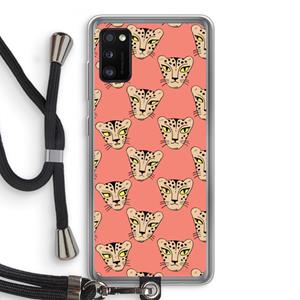 CaseCompany Tijger: Samsung Galaxy A41 Transparant Hoesje met koord