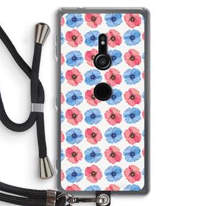 CaseCompany Klaproosjes: Sony Xperia XZ2 Transparant Hoesje met koord