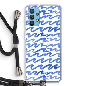 CaseCompany Blauwe golven: Samsung Galaxy A32 4G Transparant Hoesje met koord