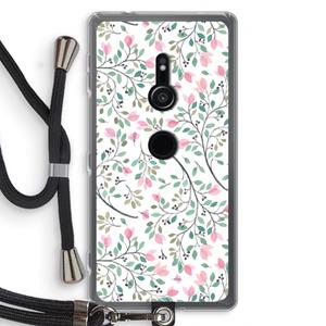 CaseCompany Sierlijke bloemen: Sony Xperia XZ2 Transparant Hoesje met koord