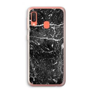 CaseCompany Zwart marmer: Samsung Galaxy A20e Transparant Hoesje